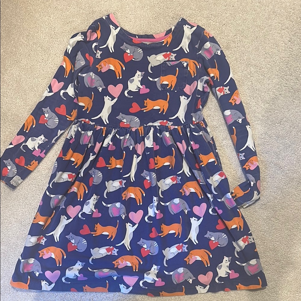 Mini Boden Blue and White Long Sleeve Sundress